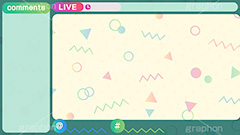 配信素材ポップ柄,配信素材,ポップ柄,ゲーム実況,ライブ配信,ライバー,VTuber,配信,ライブ,コメント欄,コメント,チャット,放送,映像,動画,実況,編集,背景,フレーム,デザイン,セット,イラストセット,ポップ,POP,UI,illustration,frame