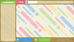 配信素材ポップ柄,配信素材,ポップ柄,ゲーム実況,ライブ配信,ライバー,VTuber,配信,ライブ,コメント欄,コメント,チャット,放送,映像,動画,実況,編集,背景,フレーム,デザイン,セット,イラストセット,ポップ,POP,UI,illustration,frame