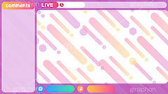 配信素材ポップ柄,配信素材,ポップ柄,ゲーム実況,ライブ配信,ライバー,VTuber,配信,ライブ,コメント欄,コメント,チャット,放送,映像,動画,実況,編集,背景,フレーム,デザイン,セット,イラストセット,ポップ,POP,UI,illustration,frame