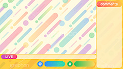 配信素材ポップ柄,配信素材,ポップ柄,ゲーム実況,ライブ配信,ライバー,VTuber,配信,ライブ,コメント欄,コメント,チャット,放送,映像,動画,実況,編集,背景,フレーム,デザイン,セット,イラストセット,ポップ,POP,UI,illustration,frame