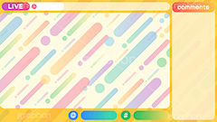 配信素材ポップ柄,配信素材,ポップ柄,ゲーム実況,ライブ配信,ライバー,VTuber,配信,ライブ,コメント欄,コメント,チャット,放送,映像,動画,実況,編集,背景,フレーム,デザイン,セット,イラストセット,ポップ,POP,UI,illustration,frame