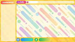 配信素材ポップ柄,配信素材,ポップ柄,ゲーム実況,ライブ配信,ライバー,VTuber,配信,ライブ,コメント欄,コメント,チャット,放送,映像,動画,実況,編集,背景,フレーム,デザイン,セット,イラストセット,ポップ,POP,UI,illustration,frame
