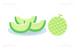 切られたメロン,メロン,フルーツ,果実,果物,デザート,皿,挿絵,挿し絵,fruit,melon