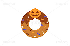 ハロウィンドーナツ,ハロウィンスイーツ,ハロウィン,ドーナツ,ドーナッツ,チョコドーナツ,スイーツ,お菓子,菓子,おやつ,チョコ,チョコレート,トッピング,デコレーション,焼き菓子,焼菓子,挿絵,挿し絵,illustration,donut,halloween
