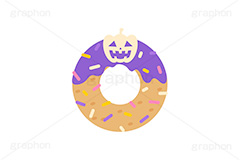 ハロウィンドーナツ,ハロウィンスイーツ,ハロウィン,ドーナツ,ドーナッツ,チョコドーナツ,スイーツ,お菓子,菓子,おやつ,チョコ,チョコレート,トッピング,デコレーション,焼き菓子,焼菓子,挿絵,挿し絵,illustration,donut,halloween