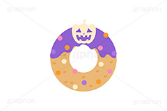 ハロウィンドーナツ,ハロウィンスイーツ,ハロウィン,ドーナツ,ドーナッツ,チョコドーナツ,スイーツ,お菓子,菓子,おやつ,チョコ,チョコレート,トッピング,デコレーション,焼き菓子,焼菓子,挿絵,挿し絵,illustration,donut,halloween