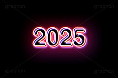2025ネオン,ネオン,ネオン管,光,ライト,電飾,照明,発光,年号,西暦,年,文字,テキスト,neon,text,2025