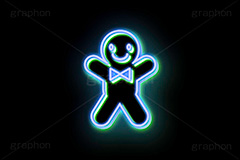 クリスマスネオン,ジンジャーブレッドクッキー,ジンジャークッキー,ジンジャーマン,クッキー,クリスマス・スイーツ,イベント,クリスマススイーツ,ネオン,ネオン管,光,ライト,電飾,照明,発光,クリスマス,冬,挿絵,挿し絵,アイコン,マーク,icon,mark,neon,christmas,winter,event