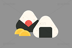 おにぎり,おむすび,のり,海苔,ごはん,米,白米,ご飯,お米,ごはん,梅干し,梅干,たくあん,沢庵,いくら,イクラ,和食,日本食,日本料理,挿絵,挿し絵,japan