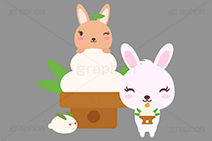 鏡餅になったウサギ？,鏡餅,鏡もち,もち,おもち,餅,お供え,干支,卯年,お正月,正月,年賀状,うさぎキャラクター,うさぎ,ウサギ,卯,兎,兔,ラビット,イベント,ニューイヤー,冬,行事,イラスト,キャラクター,動物,小動物,ポップ,可愛い,かわいい,カワイイ,挿絵,挿し絵,newyear,illustration,POP,winter,rabbit,卯年年賀状