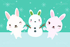 雪遊び,雪合戦,雪,雪玉,雪だるま,雪ダルマ,スノーマン,ウサギの雪だるま,うさぎキャラクター,干支,卯年,お正月,正月,年賀状,うさぎ,ウサギ,卯,兎,兔,ラビット,イベント,冬,行事,イラスト,キャラクター,動物,小動物,ポップ,可愛い,かわいい,カワイイ,newyear,illustration,POP,winter,rabbit,character,snow,卯年年賀状