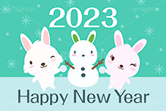 雪遊び,雪合戦,雪,雪玉,雪だるま,雪ダルマ,スノーマン,ウサギの雪だるま,2023,HAPPY NEW YEAR,うさぎキャラクター,干支,卯年,お正月,正月,年賀状,うさぎ,ウサギ,卯,兎,兔,ラビット,イベント,冬,行事,イラスト,キャラクター,動物,小動物,ポップ,可愛い,かわいい,カワイイ,newyear,illustration,POP,winter,rabbit,character,snow,卯年年賀状