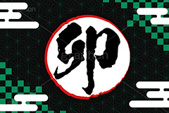 卯年,筆字,筆文字,干支,年賀状,うさぎ,ウサギ,卯,イベント,ニューイヤー,冬,行事,イラスト,キャラクター,動物,小動物,クール,カッコいい,かっこいい,和風,newyear,illustration,winter,rabbit,卯年年賀状