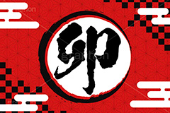 卯年,筆字,筆文字,干支,年賀状,うさぎ,ウサギ,卯,イベント,ニューイヤー,冬,行事,イラスト,キャラクター,動物,小動物,クール,カッコいい,かっこいい,和風,newyear,illustration,winter,rabbit,卯年年賀状
