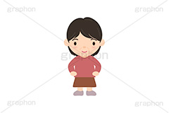人物キャラクター,おばさん,お母さん,中年,イラスト,キャラクター,人物,ポップ,可愛い,かわいい,カワイイ,挿絵,挿し絵,illustration,POP