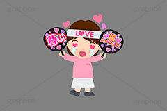 推し活,推し,活動,うちわ,団扇,ハチマキ,はちまき,ファン,応援,歓喜,涙,ライブ,ライヴ,コンサート,ハート,オタ芸,推しメン,ファン,アイドル,イラスト,挿絵,挿し絵,LOVE,illustration,live,heart