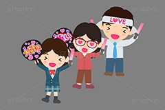 推し活,推し,活動,うちわ,団扇,ペンライト,ブレード,ファン,応援,歓喜,涙,ライブ,ライヴ,コンサート,ハート,オタ芸,推しメン,ファン,アイドル,イラスト,挿絵,挿し絵,illustration,live,heart
