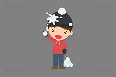 雪合戦,雪,冬,雪玉,寒い,遊び,冬服,防寒,ニット帽,手袋,マフラー,行事,若者,男性,人物,キャラクター,イラスト,かわいい,カワイイ,可愛い,挿絵,挿し絵,character,japan,snow,winter,illustration