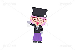 冬服の人,冬服,冬,寒い,防寒,手袋,耳当て,耳あて,マフラー,手を振る人,手を挙げる,人物,キャラクター,イラスト,かわいい,カワイイ,可愛い,挿絵,挿し絵,character,japan,winter,illustration