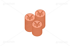 円,円マーク,コイン,マネー,金,お金,経済,景気,投資,貯金,貯蓄,課金,支払,通貨,為替,ゲーム,積む,銅,イラスト,挿絵,挿し絵,yen,coin,money,illustration,game,copper