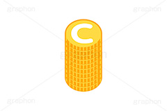 コイン,Cマーク,マネー,金,お金,経済,景気,投資,貯金,貯蓄,課金,支払,通貨,ゲーム,積む,ゴールド,イラスト,挿絵,挿し絵,coin,money,illustration,game,gold