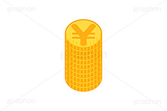 円,円マーク,コイン,マネー,金,お金,経済,景気,投資,貯金,貯蓄,課金,支払,通貨,為替,ゲーム,たくさん,積む,ゴールド,イラスト,挿絵,挿し絵,yen,coin,money,illustration,game,gold