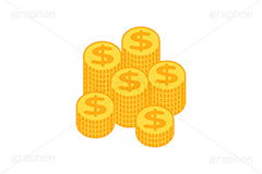 ＄,$,ドル,$マーク,コイン,マネー,金,お金,経済,景気,投資,貯金,貯蓄,課金,支払,為替,株,ゲーム,たくさん,積む,ゴールド,イラスト,挿絵,挿し絵,coin,money,illustration,game,gold