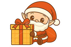 サンタ妖精,サンタクロースのイラスト,サンタ,サンタクロース,エルフ,妖精,クリスマス,イベント,冬,アイコン,マーク,かわいい,可愛い,カワイイ,キャラクター,character,icon,mark,christmas,winter,event,santa,elf,fairy