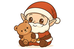 サンタ妖精,サンタクロースのイラスト,サンタ,サンタクロース,エルフ,妖精,クリスマス,イベント,冬,アイコン,マーク,かわいい,可愛い,カワイイ,キャラクター,character,icon,mark,christmas,winter,event,santa,elf,fairy