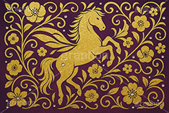 キラキラ馬ジュエル,キラキラ,ラインストーン,ジュエル,ペガサス,唐草,唐草模様,花柄,馬イラスト,午,馬,うま,ウマ,午年,干支,正月,お正月,年賀状,2026午年,午年年賀状,新年,ニューイヤー,アニバーサリー,イラスト,illustration,japan,horse