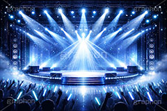 ライブステージ,ステージ,推し,推し活,舞台,ライブ,ライヴ,コンサート,アイドル,シアター,ホール,サイリウム,ペンライト,メンバーカラー,背景,照明,音楽,主役,ミュージック,ライト,スポットライト,イラスト,illustration,light,frame,hall,theater,live,stage,music,AI生成素材