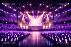 ライブステージ,ステージ,推し,推し活,舞台,ライブ,ライヴ,コンサート,アイドル,シアター,ホール,サイリウム,ペンライト,メンバーカラー,背景,照明,音楽,主役,ミュージック,ライト,スポットライト,イラスト,illustration,light,frame,hall,theater,live,stage,music