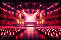 ライブステージ,ステージ,推し,推し活,舞台,ライブ,ライヴ,コンサート,アイドル,シアター,ホール,サイリウム,ペンライト,メンバーカラー,背景,照明,音楽,主役,ミュージック,ライト,スポットライト,イラスト,illustration,light,frame,hall,theater,live,stage,music