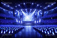 ライブステージ,ステージ,推し,推し活,舞台,ライブ,ライヴ,コンサート,アイドル,シアター,ホール,サイリウム,ペンライト,メンバーカラー,背景,照明,音楽,主役,ミュージック,ライト,スポットライト,イラスト,illustration,light,frame,hall,theater,live,stage,music,AI生成素材