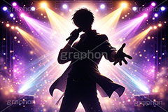 アイドル,イケメン,ライブステージ,ステージ,推し,推し活,舞台,ライブ,ライヴ,コンサート,シアター,ホール,背景,照明,音楽,主役,人物,ミュージック,ライト,スポットライト,イラスト,illustration,light,frame,hall,theater,live,stage,music