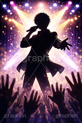 アイドル,イケメン,ライブステージ,ステージ,推し,推し活,舞台,ライブ,ライヴ,コンサート,シアター,ホール,背景,照明,音楽,主役,人物,男性,男,ミュージック,ライト,スポットライト,イラスト,illustration,light,frame,hall,theater,live,stage,music,AI生成素材