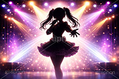アイドル,かわいい,カワイイ,可愛い,ライブステージ,ステージ,推し,推し活,舞台,ライブ,ライヴ,コンサート,シアター,ホール,背景,照明,音楽,主役,人物,ミュージック,ライト,スポットライト,イラスト,illustration,light,frame,hall,theater,live,stage,music
