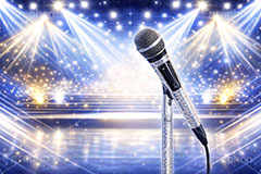 ライブステージ,マイク,マイクスタンド,ステージ,推し,推し活,舞台,ライブ,ライヴ,コンサート,アイドル,シアター,ホール,背景,照明,音楽,主役,ミュージック,ライト,スポットライト,イラスト,illustration,light,frame,hall,theater,live,stage,music,mic,AI生成素材