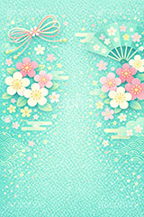 和柄背景,年賀,年賀状,お正月,正月,和柄,花柄,和,和風,派手,豪華,雲柄,波柄,紐,扇子,梅,おめでたい,ひな祭り,雛祭り,ひなまつり,event,japan,AI生成素材