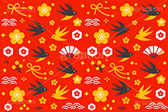和柄背景,年賀,年賀状,お正月,正月,和柄,花柄,和,和風,雲柄,波柄,紐,扇子,梅,つばめ,燕,ツバメ,ハイカラ,はいから,おめでたい,ひな祭り,雛祭り,ひなまつり,event,japan,AI生成素材
