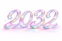 2032(ガラス),年号,西暦,ガラス,宝石,クリスタル,年賀状,お正月,正月,年明け,新年,ニューイヤー,アニバーサリー,イベント,行事,きれい,綺麗,かわいい,カワイイ,可愛い,メッセージ,テキスト,message,text,event,anniversary,jewel,glass,2032