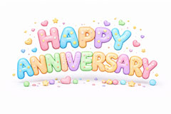 HappyAnniversary,ハッピーアニバーサリー,アニバーサリー,クレイ,クレイアート,ねんど,粘土,虹,星,誕生日,お祝い,記念日,記念,イベント,行事,レインボー,ポップ,かわいい,カワイイ,可愛い,メッセージ,テキスト,message,text,POP,event,anniversary,clay,rainbow