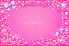 ジュエル・フレーム,ジュエル,フレーム,宝石,ジュエリー,リボン,ハート,パステル,ドット,水玉,パール,真珠,かわいい,カワイイ,キラキラ,可愛い,イラスト,illustration,japan,heart,ribbon,jewel,pearl,frame,cute