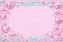 ジュエル・フレーム,ジュエル,フレーム,宝石,ジュエリー,リボン,レース,ハート,パステル,ドット,水玉,パール,真珠,かわいい,カワイイ,キラキラ,可愛い,イラスト,illustration,japan,heart,ribbon,jewel,pearl,frame,cute