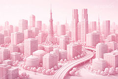 シンプル都会,ワールド,タワー,クレイアート,クレイ,ねんど,粘土,模型,立体,未来,近未来,都会,都市,街,ビル,future,city,building,tower,clay,AI生成素材