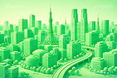 シンプル都会,ワールド,タワー,クレイアート,クレイ,ねんど,粘土,模型,立体,未来,近未来,都会,都市,街,ビル,future,city,building,tower,clay,AI生成素材