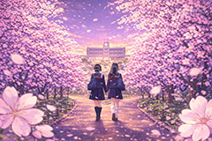 卒業,卒業式,学校,校舎,入学,入学式,小学校,中学校,高校,出会い,別れ,桜,さくら,サクラ,花見,ブロッサム,春,花,花びら,花弁,背景,イラスト,blossom,spring,flower,school,graduation