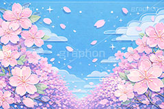 アクリル・ブロッサム,アクリル,桜,さくら,サクラ,花見,ブロッサム,春,花,花びら,花弁,背景,イラスト,blossom,spring,flower,acrylic,AI生成素材