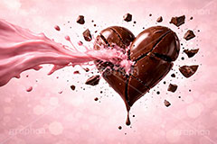 失恋,ハートブレイク,砕ける,壊れる,破壊,甘い衝撃,衝撃,ミルクチョコレート,ストロベリーチョコ,ハート,バレンタイン,バレンタインデー,チョコレート,溶ける,溶け,菓子,お菓子,告白,愛,恋,恋愛,ラブ,らぶ,女子力,ガーリー,甘い,スイーツ,chocolate,valentine,sweet,heart,AI生成素材