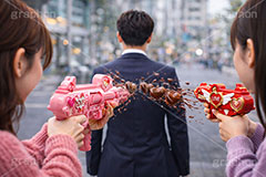 チョコアタック,ライバル,三角関数,LOVE,銃,撃つ,狙う,ターゲット,好き,バレンタイン,バレンタインデー,チョコレート,菓子,お菓子,告白,愛,恋,恋愛,ラブ,らぶ,女子力,ガーリー,甘い,スイーツ,chocolate,valentine,sweet,AI生成素材